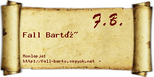 Fall Bartó névjegykártya